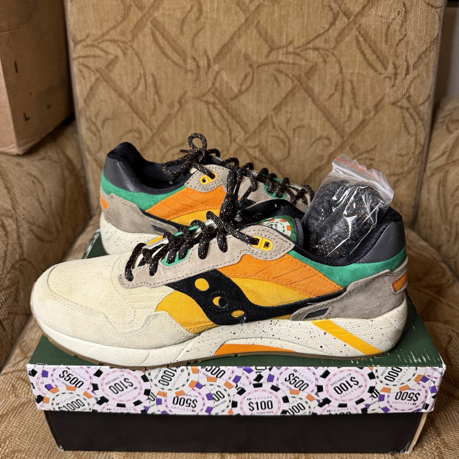Rare Saucony Feature x G9 Shadow 5 The Pumpkin Men’s Size 11 EUC! image 3