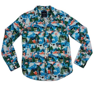 Denim & Flower Ricky Singh Happy Holidays Christmas Shirt Long Sleeve Button-Up