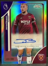 2026 Topps Chrome Premier League EPL West Ham Jarrod Bowen Auto Aqua 100/199