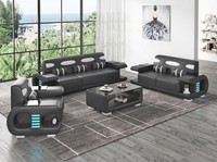 Sofa Set 3-Sitzer 2-Sitzer Sessel Schwarz Weiß Modern Wohnzimmer Couch