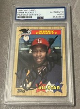 KIRBY PUCKETT SIGNED 1987 TOPPS ALL-STAR TEAM CARD #611 PSA DNA TWINS HOF AUTO