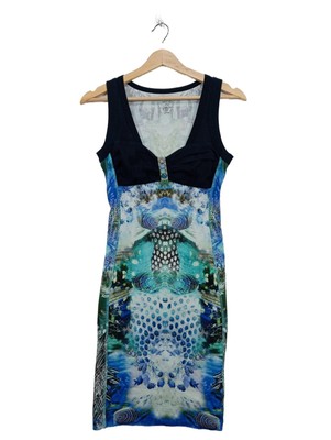 MARC CAIN Trägerkleid Damen Kleid Gr. DE 36 blau-türkis-weiß Party-Look
