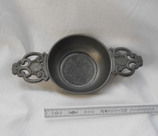 Zinn-Schale antik, klein, Motiv Blume, Vintage, 2 Henkel, Nachlassfund