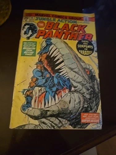 Vintage march 1975 black panther jungle action marvel comic Book
