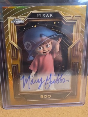 2025 Topps Chrome Pixar Gold Boo Mary Gibbs Gilded Auto #AA-MG