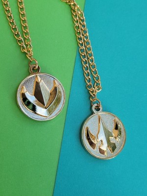 Green Power Coin Necklace Double-Sided Gold Legacy Ranger Morpher