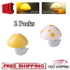Plug in Light Sensor Night Light Warm White LED Bedroom Lights 2 Pack