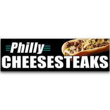 Philly Cheesesteaks Vinyl Banner with Optional Sizes (Made in the USA)