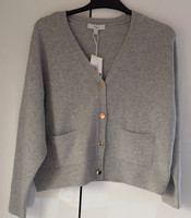 NEW Marks & Spencer Air Yarn marble grey cardigan size M Womans