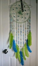Boho Retro Green And Blue Handmade Large Dreamcatcher Wall Decoration