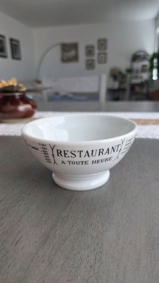 Pillivuyt France Brasserie Cafe Au Lait Bowl French Bistro Menu White Porcelain