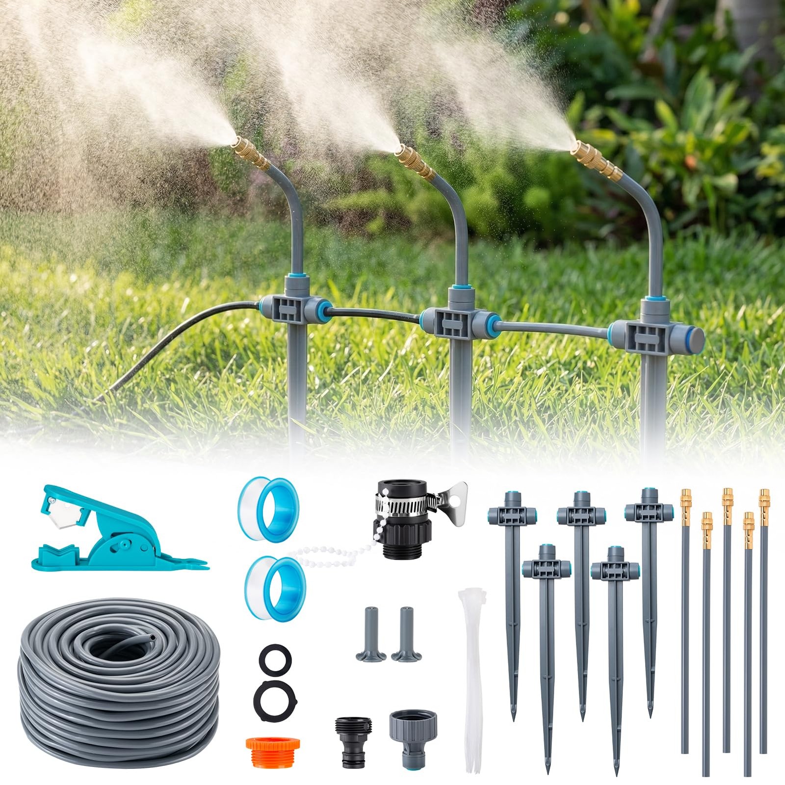 Système d'irrigation de jardin durable avec piquet de terre renforcé 360°