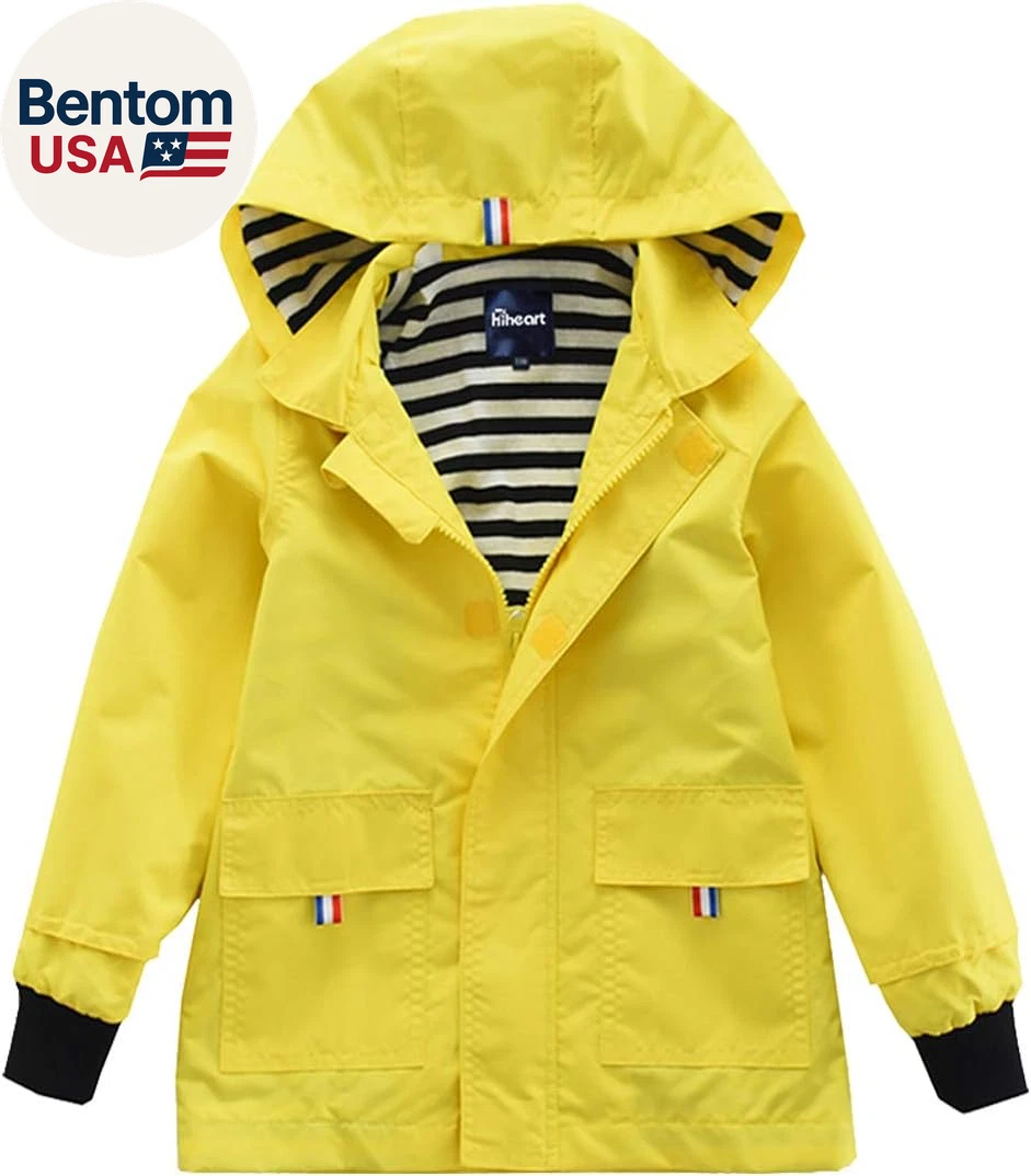 Boys Girls Waterproof Hooded Jackets Cotton Lined Rain Jackets