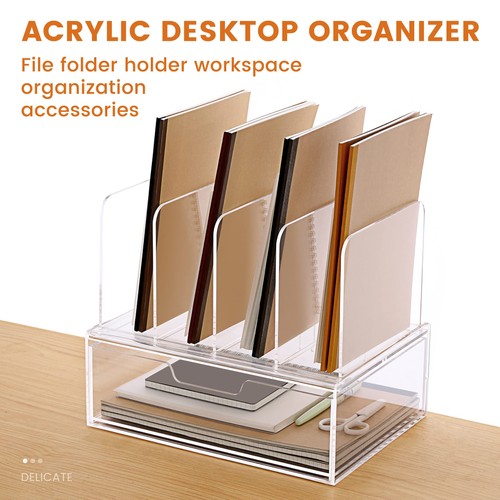 Schreibtisch Organizer und Zubehör, Acryl Schreibtisch Organizer mit Schublade, Büro S... - Bild 8 von 8