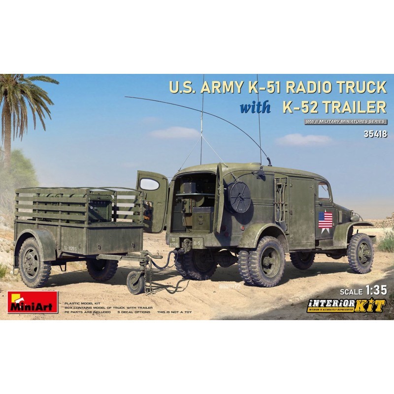 Camion radio K-51 armée américaine Miniart 35418 idéal pour diorama militaire 1/35