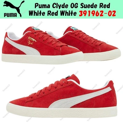 Taille homme Puma Clyde OG daim rouge blanc rouge blanc 391962-02 - Photo 1/4