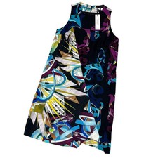 USED [UNUSED] VERSACE DRESS, SLEEVELESS, FLASHY ALL-OVER PRINT VERYGOOD