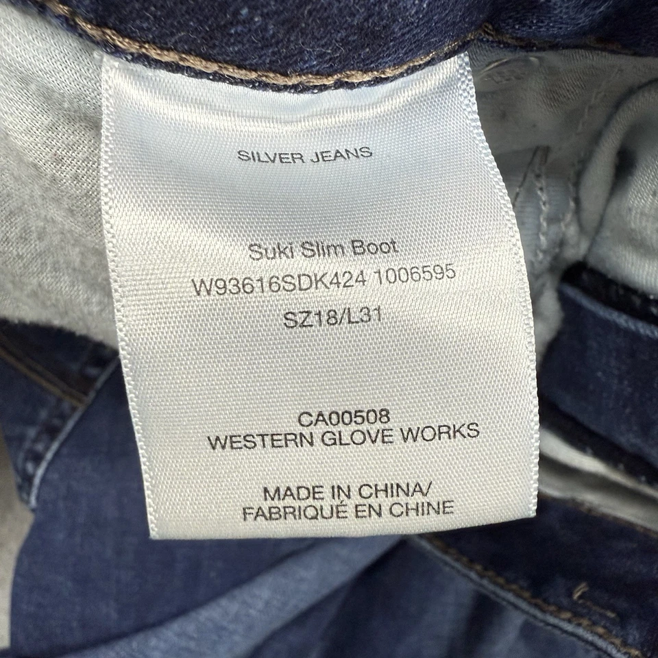 Silver Jeans Womens Size 18R Bootcut Midrise Stretch Denim Indigo - Image 3 of 4