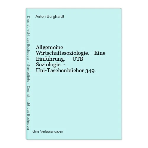 General Wirtschaftssoziologie One Introduction Utb Soziologie Uni-Ta - Picture 1 of 1