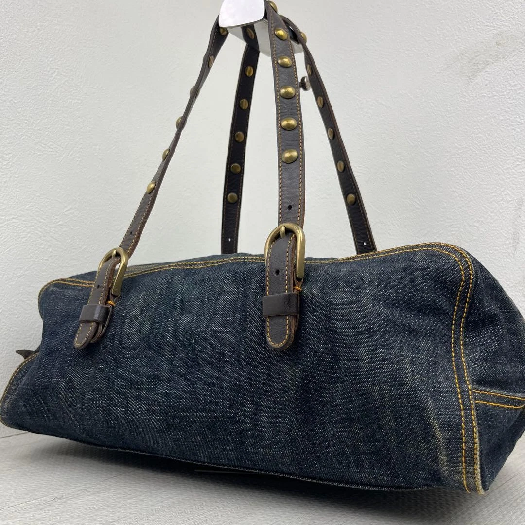 MIUMIU VINTAGE デニムレザーコンビ ハンドバッグ MIUMIU VINTAGE デニムレザーコンビ ハンドバッグ