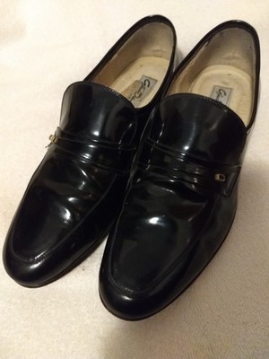Gino Dante Black Patent Leather Slip-On Dress Shoes, Style # 668-703, Size 8 D
