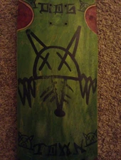 DOGTOWN RARE Scott Oster RAT FACE Skateboard 9. green Stain used