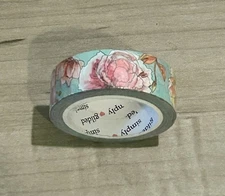 NEW Simply Gilded Green Flowers washi tape roll 15 mm
