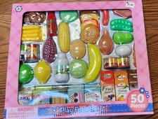 Old East Main Co. Assorted Plastic Play Food For Kitchen 50 Piece Set New