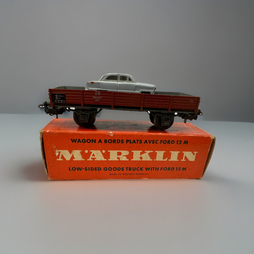 Marklin 4504 DB Flat Wagon with Ford Taunus 17M grey Original Packaging