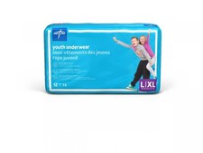 Medline Youth Protective Underwear L/XL 60-125 Lb. White Heavy Absorb Dispose 48