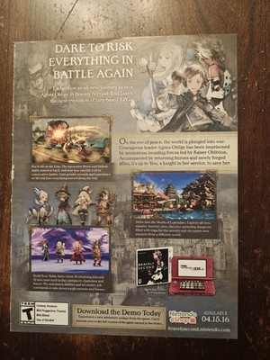 2016 Nintendo Bravely Second: End Layer Anges Oblige Magazine AD Nice Images