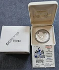 1987 SILVER WALT DISNEY SNOW WHITE PROOF DWARF DOPEY 50TH ANNIVERSARY BOX & COA