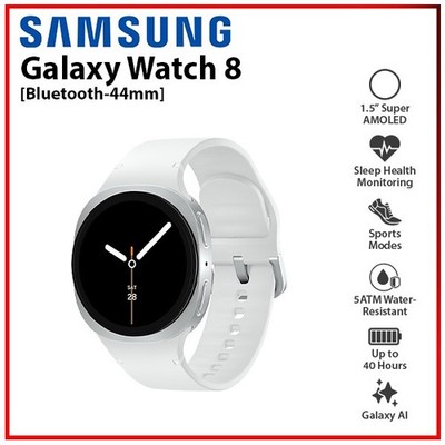 (New) Samsung Galaxy Watch8 44mm SILVER Bluetooth GPS Android Smartwatch