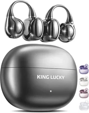 King Lucky Clip-on Earbuds,Open Ear Earbuds Wireless Bluetooth Black 
