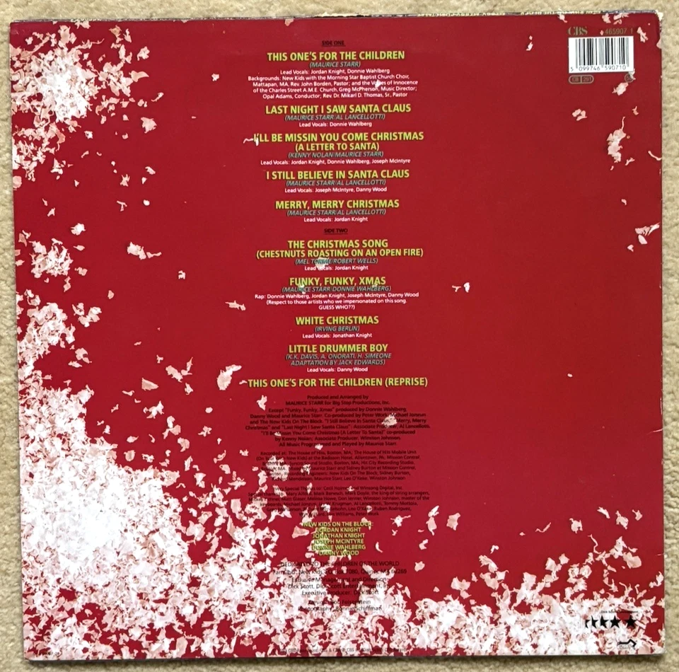 NEW KIDS ON THE BLOCK - Merry Merry Christmas (1989) Vinyl LP Record. NEAR MINT - Image 2 of 4