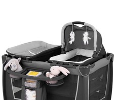 Pamo Babe Bassinet Nursery Center Play Yard Crib with Changing Table, Grey