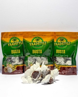 YaadStyle Busta Coconut Ginger Candy Jamaican Sweet 3 Pack Chewy 2oz Bags