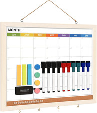 Dry Erase Calendar for Wall, 17" X 13" Monthly Calendar Whiteboard Cork Board Co