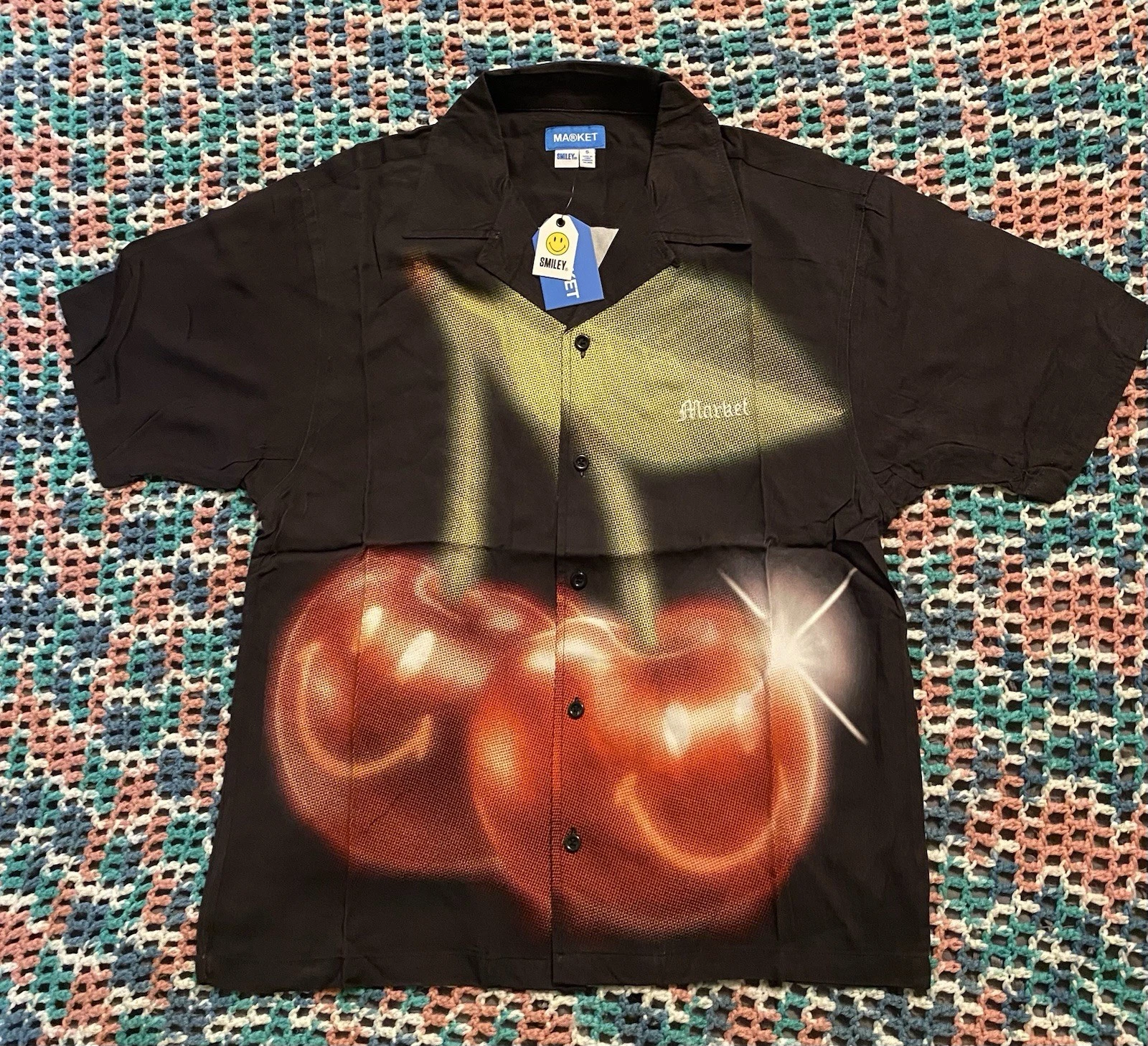 Market Studios Smiley Cherries Short Sleeve Button Up Shirt Black Sz Small New
Opens in a new window