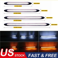 2x 11 Drl Led Headlight Strip Light Daytime Running Sequential Turn Signal Lamp