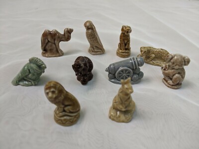 Set of 10 Red Rose Wade Figurines Koala~Camel~Cannon~Owl~Kangaroo~Lion~MINT