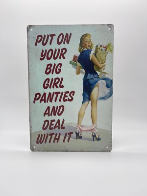 Blechschild Big Girl Panties 20x30cm Nostalgie Retro Reklame Vintage Deko Spass