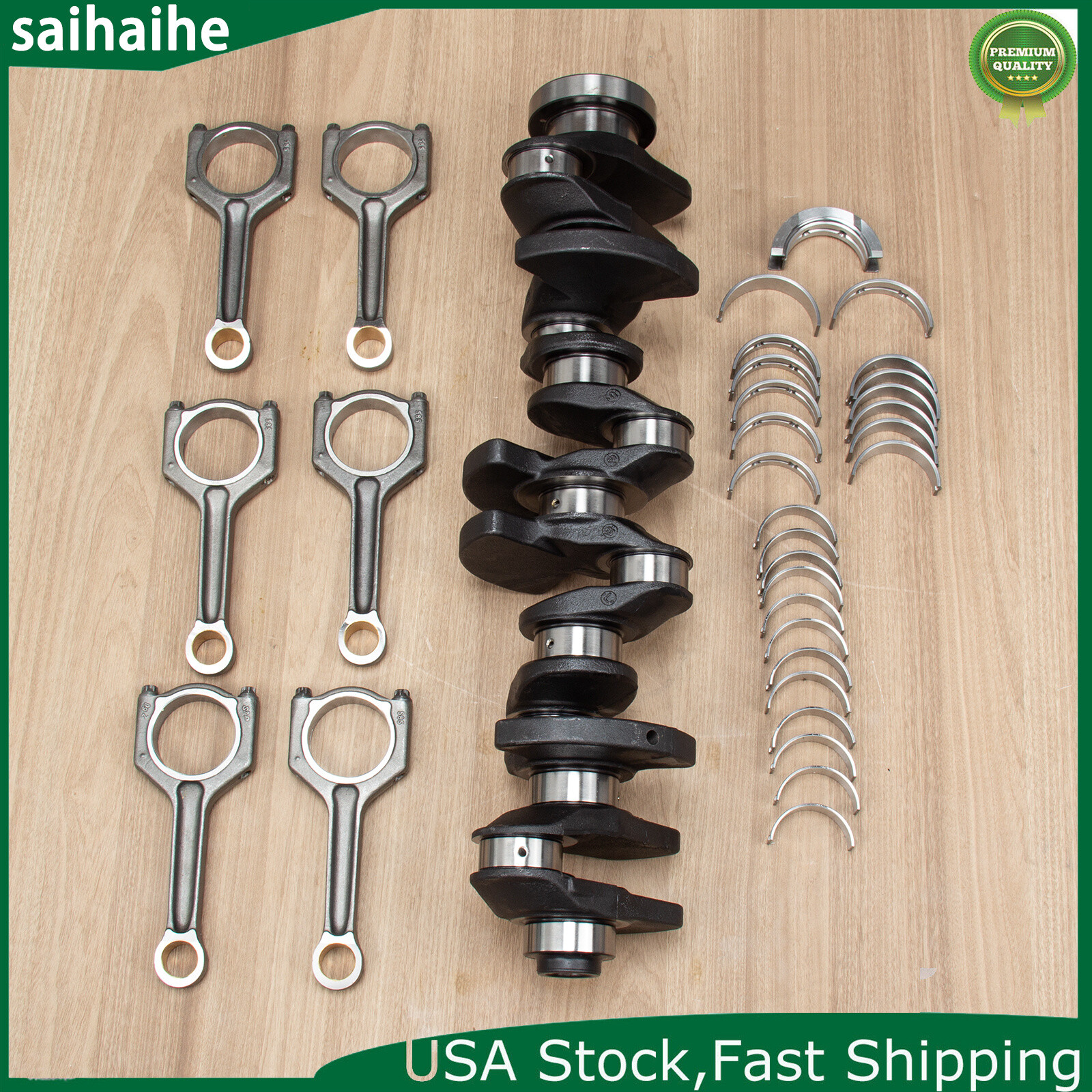 N55 3.0L Engine Crankshaft & 6x Con Rods & Bearings Set For BMW 135i