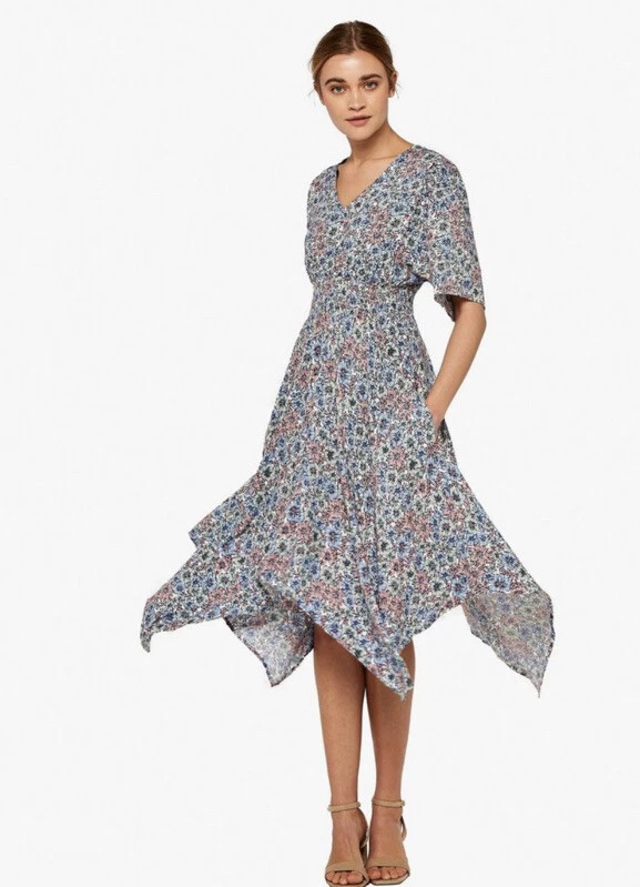 Apricot blue dress top