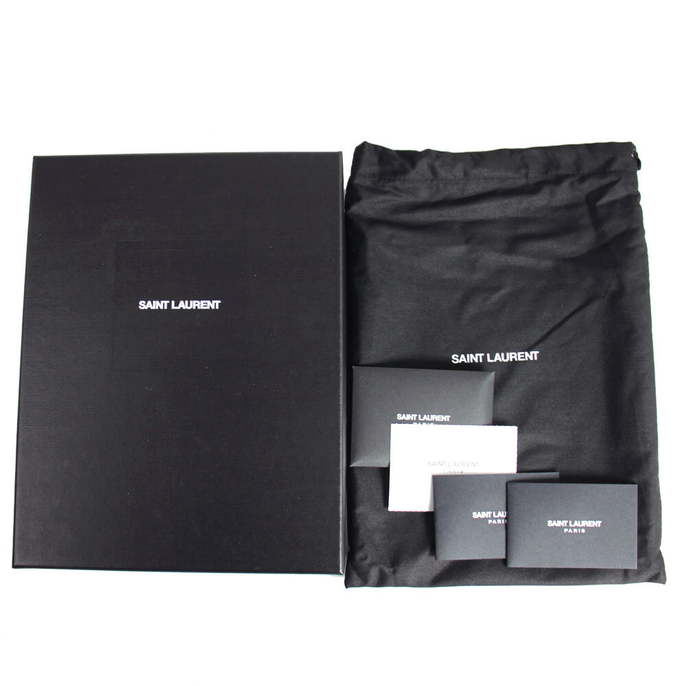 BRAND NEW SAINT LAURENT BLACK LEATHER CHAIN SHOULDER WALLET 377828