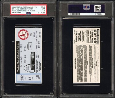 OZZIE SMITH FINAL HIT #2460/JERSEY #1 RETIRED TICKET🎟️9/28/1996