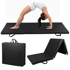 2ftx6ft Folding Gymnastics Mat Exercise Gym Mat 2" Thick Foam w/Carrying Handle