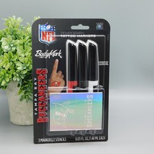 BIC BodyMark Temporary Tattoo Art Markers NFL TAMPA BAY BUCCANEERS 3 Markers