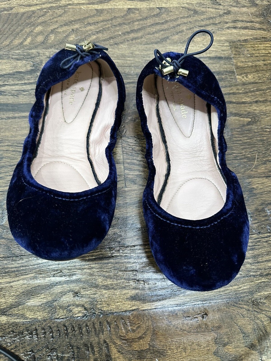 Kate Spade Blue Velvet Flats Size
