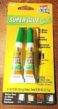 ☆ BEST DEAL ☆ ORIGINAL SUPER GLUE GEL 2  ☆ BIG ☆ TUBES. EACH .12 OZ. (3.6 GRAMS)